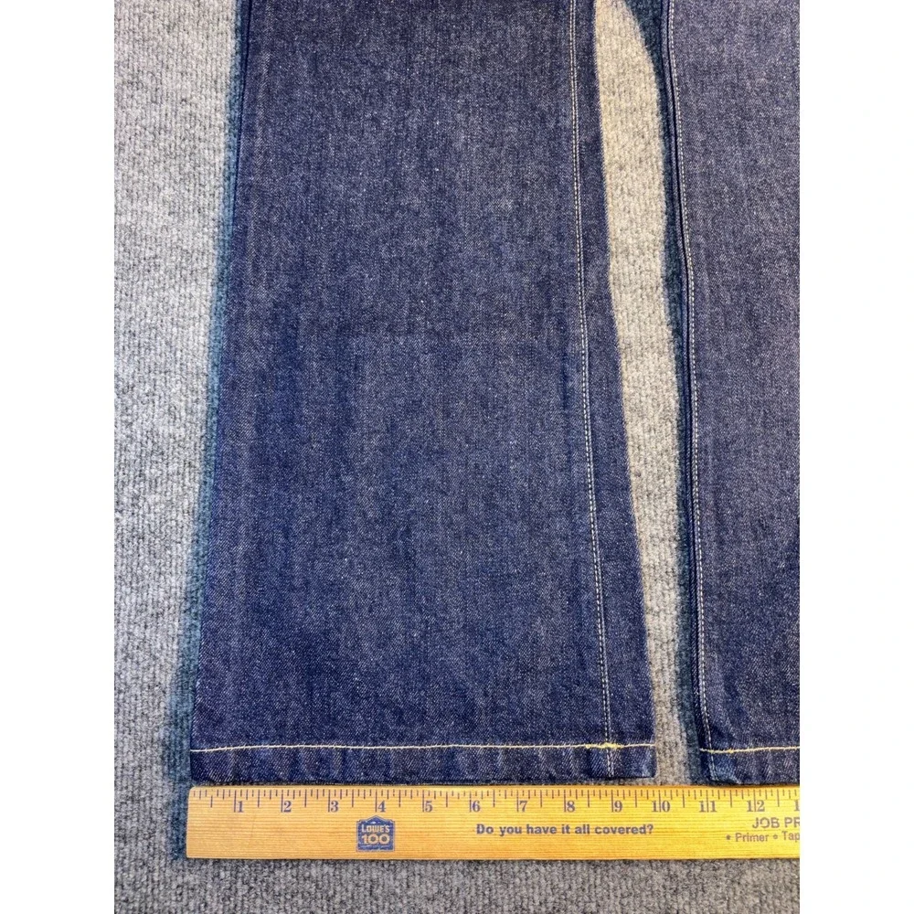 Tommy Jeans Womens 13/30 Blue Denim Mid Rise Straight Contrast Stitch‎ Dark Wash